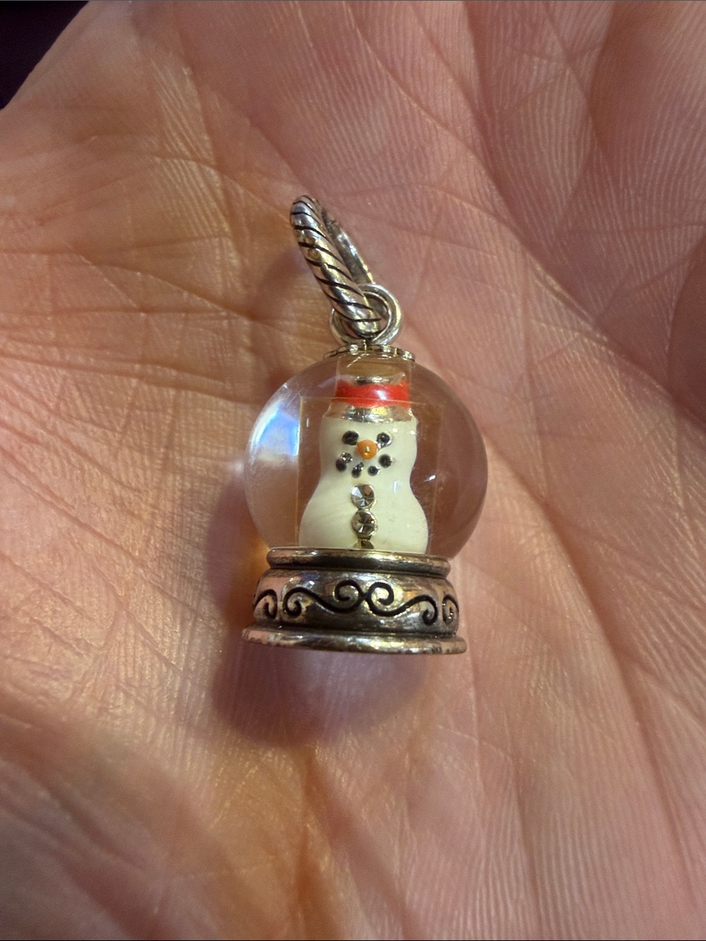 ⛄️ Brighton Christmas ‘Snowman Globe’ Silver Charm!